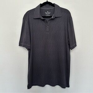 Nat nast grey & black modal blend performance polo shirt golf shirt M medium